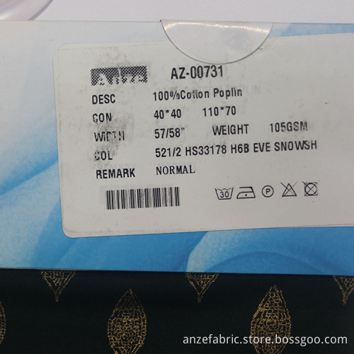 Stretch baby woven printed pajama cotton poplin fabric